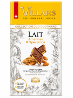 Villars Milk Chocolate with whole almonds & Speculoos 180g
