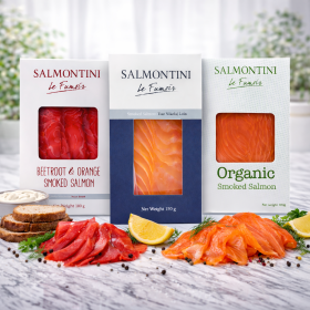 Salmon and caviar gourmet seafood category