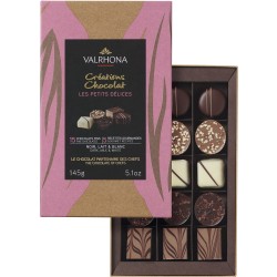 Valrhona Gift Box of 15 Dark, Milk and White Chocolate Truffles